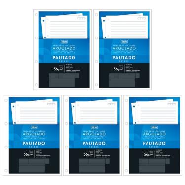 Imagem de Kit C- 5 Refil Tiliflex P- Caderno Argolado Universitário Académie Tilibra - 96 Folhas