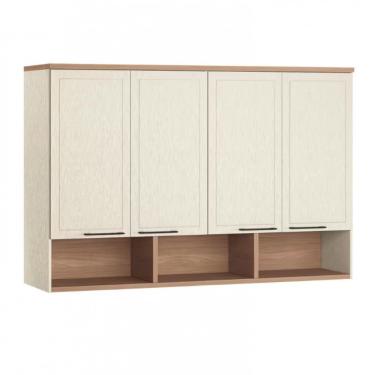 Imagem de Módulo Ponte 166 Toledo Areia 4 Portas Casal Com Maleiro Areia Com Wood