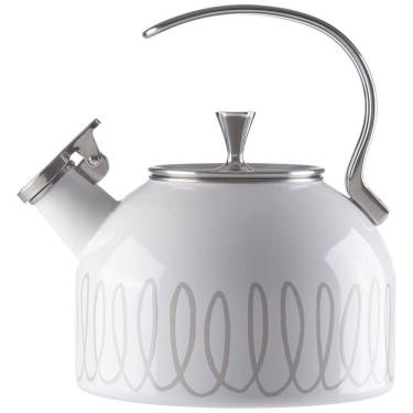 Imagem de KATE SPADE Chaleira de Água com Apito, Capacidade 2.4L, Aço Inoxidável, Branca