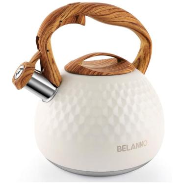 Imagem de BELANKO Chaleira de Chá 2.7L, com Apito, Aço Inoxidável, Branca