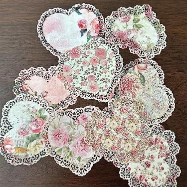Imagem de XERE 20 Peças De Papel Renda Rosa Para Scrapbook, Decoração Vintage Fofa E Estética Álbum Fotos, Caderno Esboços, Gratidão, Diário, Bullet Journal, Coração
