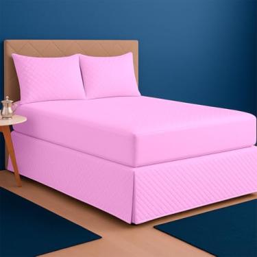 Imagem de Kit Capa Impermeável Protetora para Colchão Queen + 02 Protetores Impermeáveis para Travesseiro - 4 Camadas de Proteção - Respirável e Não faz barulho - (Rosa, Queen)