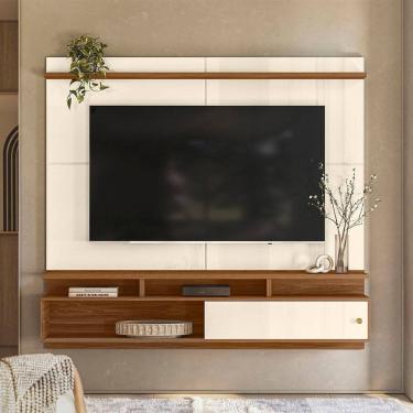 Imagem de Painel para Tv 70 Polegadas Suspenso Morretes Off White / Amendoa
