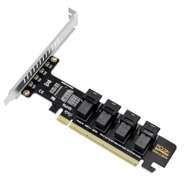 Imagem de Placa mãe PH49 PCIe4.0 X16 para 4 portas U.2 NVME SFF-8643 SFF-8639 Suporte para cartão de expansão X4 X8 X16 com função de divisão PCIE (altura total)