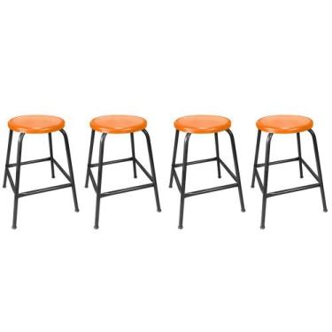 Imagem de Kit 4 Bancos Baixo de Metal Banqueta Empilhavel Para Bar Cozinha Lanch