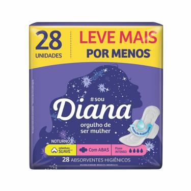 Imagem de Absorvente Externo Diana Noturno Suave Com Abas 28 Unidades