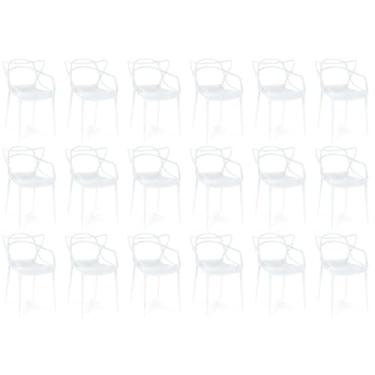 Imagem de Kit 18 Cadeiras de Jantar Allegra Prática Empilhável - Branco