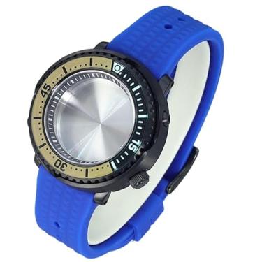 Imagem de FEIYASHI Caixa de relógio preta de aço inoxidável, vidro de cristal de safira para NH34 NH35, movimento 100 m, impermeável, atum, tartaruga, enlatada, 12 NH35 movimento + anel capítulo preto, Caixa de