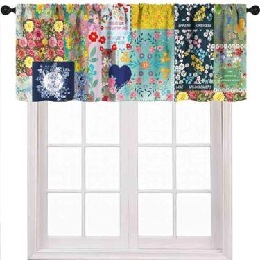Imagem de Cortinas de saia floral boho, margarida vintage, flores silvestres, colorido, planta rústica, quinta, janela, cortina para quarto, sala de estar, cozinha, banheiro, 1 peça, 137 x 45 cm