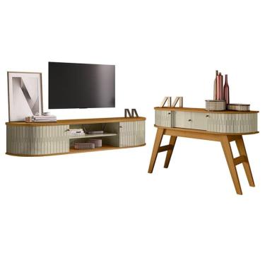 Imagem de Rack Bancada Suspensa Algarve com Aparador Estoril Cumaru Opala – Madetec