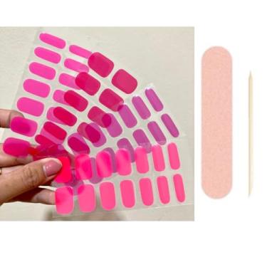 Imagem de Unha Postiça Adesiva, Fácil Aplicação, Cores Naturais (Rosa)