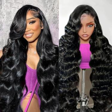 Imagem de 22 inch Body Wave Lace Front Wigs Human Hair 200% Density Pull Go 13x6 HD Transparent Glueless Human Hair Wig for Women Pre Plucked Pre Cut Bleached Knots with Baby Hair