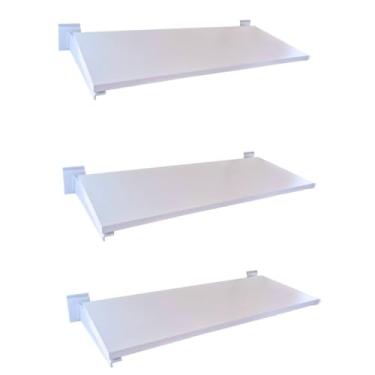 Imagem de Kit 3 Prateleiras Para Painel Canaletado MDF Com Suportes 30x90cm