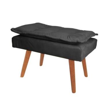 Imagem de Banqueta Puff decorativo Opala cinza chumbo pé palito - Roggi HD