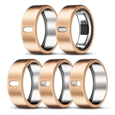 Imagem de ZOOROO Pacote com 5 capas compatíveis com Oura Ring Gen 4/Oura Ring Gen 3/3 Horizon, carregamento Surport com capa, protetor de TPU antiarranhões para mulheres e homens (ouro rosa x 5, tamanho 13)