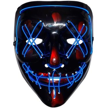 Imagem de Mascara Halloween Terror com Led Neon e Controle com 3 Modos Fantasia 