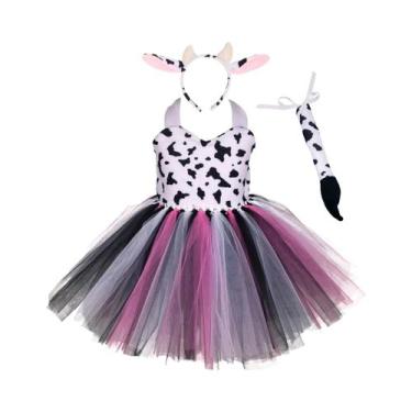 Imagem de Traje de Halloween Infantil Cosplay Animal - Girafa, Vaca, Tigre, Leop