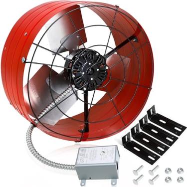 Imagem de Criditpid Ventilador de sótão de ventilação de 40,6 cm, ventilador de exaustão com termostato ajustável para empena, casa, galpão, garagem, prédio portátil, 3,4A, 1075RPM, 2940CFM, área de cobertura