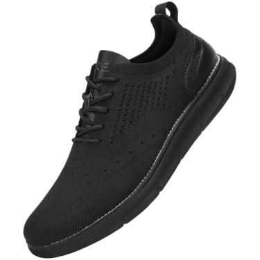 Imagem de SVNKE Sapatos Oxfords Masculinos Casuais Respiráveis Malha Lazer Moda Tênis Leves Confortáveis Sapatos De Caminhada Todos Pretos 12,5 De Largura