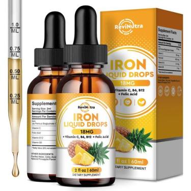 Imagem de Suplemento líquido de ferro RevinUtra com folato, vitamina C 60 ml
