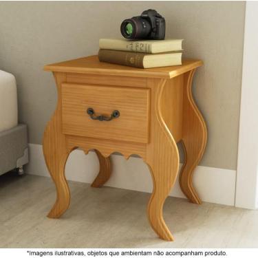 Imagem de Mesa de Cabeceira 1 Gaveta em Madeira Maciça Geórgia Mel - Straub Web