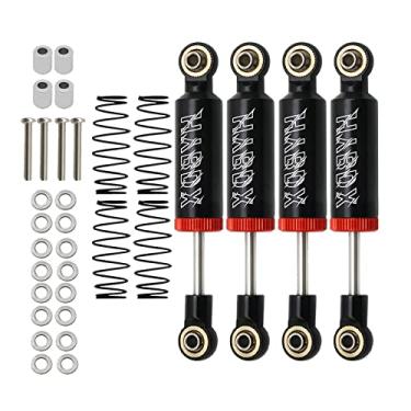 Imagem de 4 peças de amortecedor RC, conjunto de amortecedores RC, mola embutida para carro RC 70/80/90/100/110 mm amortecedor para rastreador 1/10 RC Axial SCX10 ii RBX10 Wraith TRX-4 MST Redcat (preto, 70 mm