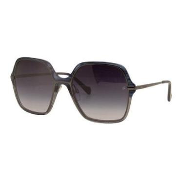 Imagem de Óculos Solar Ana Hickmann Mari 6 D21 Translúcido Lente Cinza Degradê-Feminino