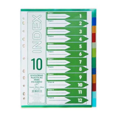 Imagem de Divisória para Fichário Kit Ofício Plástica 758 10 Projeções