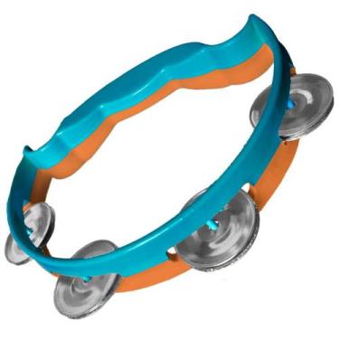 Imagem de Pandeiro Meia Lua Cigano Pandeirola 16 cm Resistente Cores Sortidas Pr