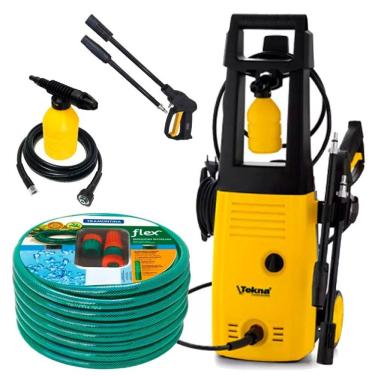 Imagem de Lavadora de Alta Pressão 1400W c/ Shampoozeira, Rodas e Alça Longa HLX TEKNA + Mangueira