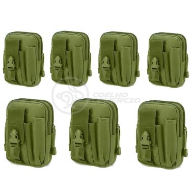 Imagem de Kit 7 Bolsas Verde Militar Kits De Sobrevivência E Atividades De Camping verde
