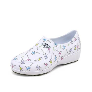 Imagem de Sapato de Segurança Estampado Feminino EVA Emborrachado Solado Antiderrapante Enfermeira Limpeza Tamanho:40;Cor:Branco;Gênero:Feminino;Departamento BS:Esporte