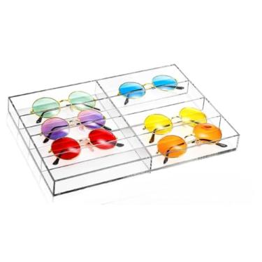 Imagem de Caixa Organizadora Flocada Para óCulos | Com Bandeja De AcríLico Transparente E DivisóRias | ProteçãO E VisualizaçãO FáCil(BANDEJA 4 DIVISORIAS)