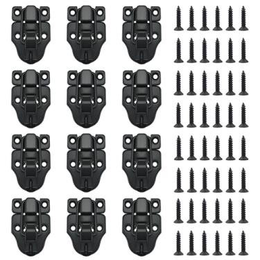 Imagem de Realand Trava de ferrolho com orifício de cadeado, caixa de ferramentas de alternância com bico de pato, ferragens com parafusos, para porta de armário, estojo de guitarra, baú, caixa de joias de