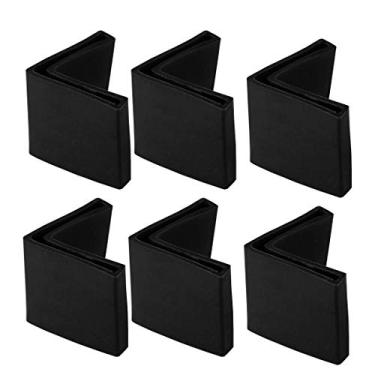 Imagem de uxcell Protetor de pés de ferro angular em forma de L PVC para mesa de móveis, tampas de extremidade, 6 peças, a18121200ux1077, Preto, 40 x 40mm