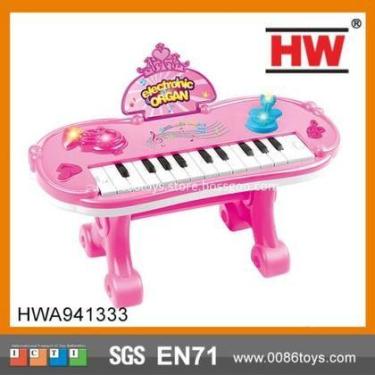 Imagem de Brinquedo Infantil Piano Teclado Com Suporte Musical Com Luzes Colorid