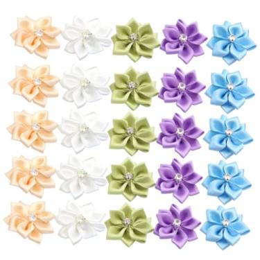 Imagem de Flores de cabelo, flores falsas, acessórios de cabelo, decoração de cabeça, materiais DIY