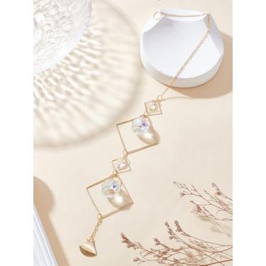 Imagem de 1 pingente de sino de vento de cristal, coletores de sol pendurados em losango com achados de latão, decorações de pingente de vidro para corredores de corredor, jardim, pátio, varanda, decoração, 430