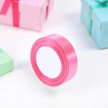 Imagem de Generic 1 peça de fitas para artesanato fita decorativa de cetim multiuso para presente casamento e acessórios de cabelo poliéster rosa 1 polegada 24 jardas