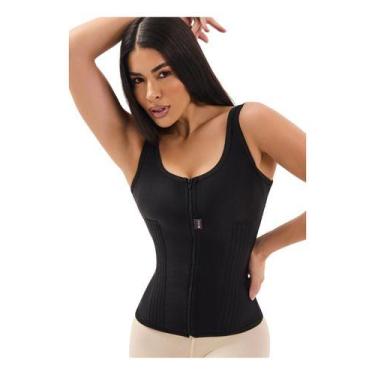 Imagem de Camiseta Nath Modeladora Com Zíper Sheila Cintas, Preto, XG