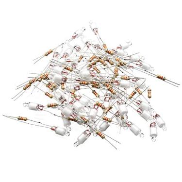 Imagem de Lâmpada indicadora de luz neon verde brilhante F5 5 x 13 mm W resistor de 82K lâmpada de halogênio transparente de 2 pinos para iluminação paisagística de armário