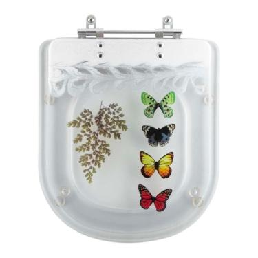 Imagem de Tampa De Vaso Acrílico Decorado Etna Transparente Para Icasa