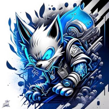 Imagem de Adesivo de Parede Estilo Anime Monstros Fofinhos para Crianças Decoração de Quarto Fada e Guerreiro 50x50cm