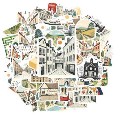 Imagem de 35 peças Vila Medieval Campo Animais Arquitetura Alimentos Adesivos de Papelaria Adesivos de Papelaria Materiais Escolares para DIY Telefone Laptop Scrapbook Bicicleta Laptop Motocicleta Bagagem