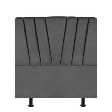 Imagem de Cabeceira Estofada Bélgica 90cm Solteiro Para Cama Colchão Box Quarto Suede Cinza Escuro Grafite - Aurora Line