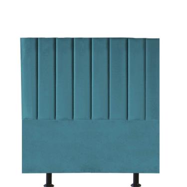 Imagem de Cabeceira Estofada Carla 100cm Solteiro Para Cama Colchão Box Quarto Suede Azul Turquesa - Aurora Line