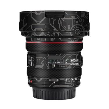 Imagem de Adesivo de lente de câmera EF 8-15 4 L para Canon EF 8-15 mm F4 L Revestimento Película Protetora Vinil Decalque Skin (Circuit Titanium)