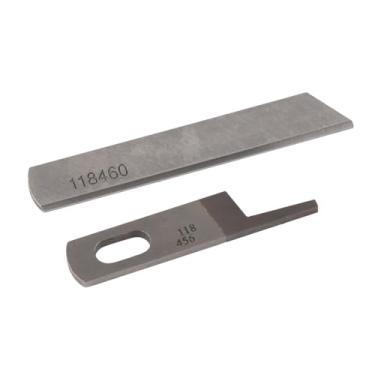 Imagem de Lâmina superior e inferior faca overlock lâmina industrial serger máquina de costura lâmina aço de alta qualidade forte durável para siruba serger 747 737 substituição fácil de