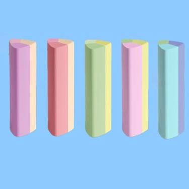 Imagem de Pacote com 5 borrachas triangulares para lápis borrachas sem látex para crianças, material de arte para exames escolares, design antiderrapante, forte apagamento