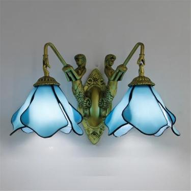 Imagem de Luminária de parede retrô americana com LED para banheiro, espelho, estilo mediterrâneo, simplicidade ideal para sala de estar, restaurante, quarto, escritório, casa de campo, hotel, café, b